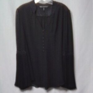 WHITE HOUSE BLACK MARKET LACE DETAILS SHEER PLEATED BELL SLEEVES SIZE 10